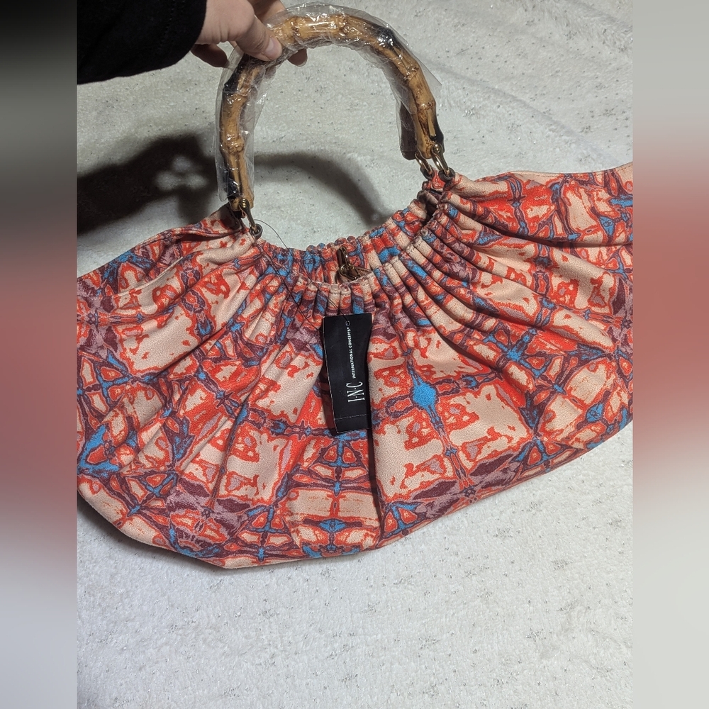 INC International Concepts IVAH Tidal Tie Dye Bamboo Handle Shoulder Bag NWT - Picture 2 of 10